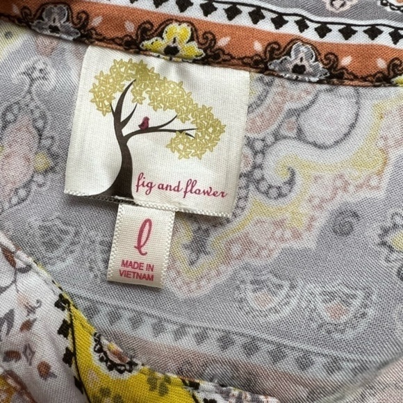Fig And Flower for Anthropologie Multi Pattern Flowy Top - Picture 11 of 12